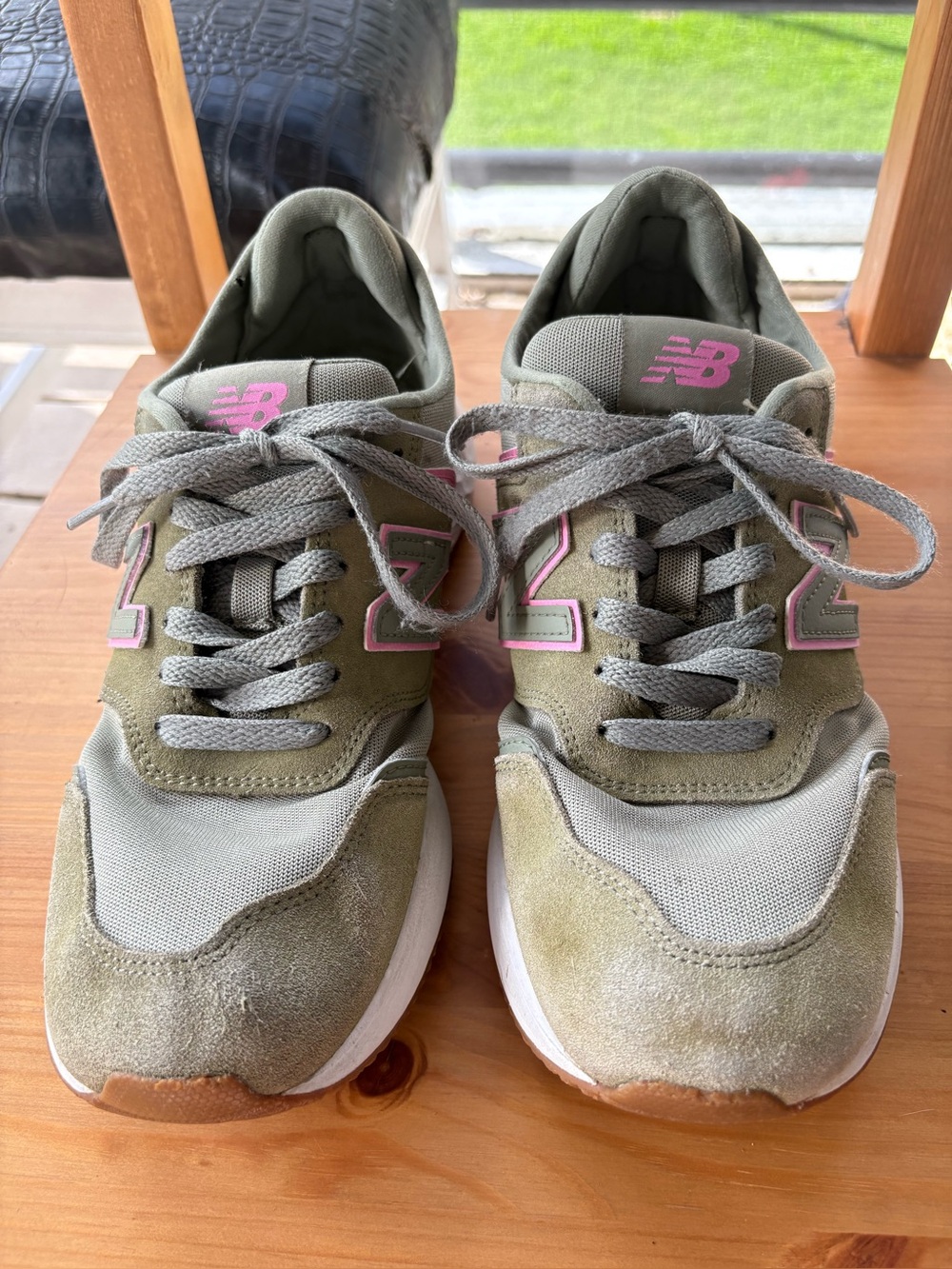 New Balance X-70 Fresh Foam Olive Green Pink Sneakers Women’s US 8.5